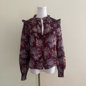 Veronica Beard red paisley blouse size 2 US
